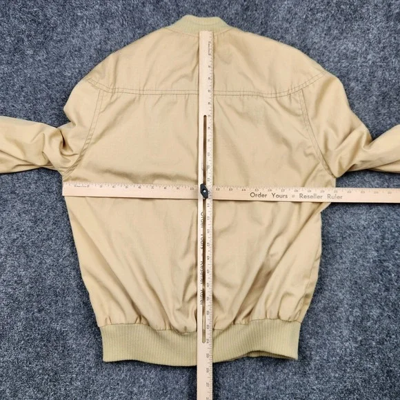 Vintage Land-N-Lakes Jacket Mens Medium Beige Cotton Bomber Talon Zip Lined 60s - Picture 6 of 9